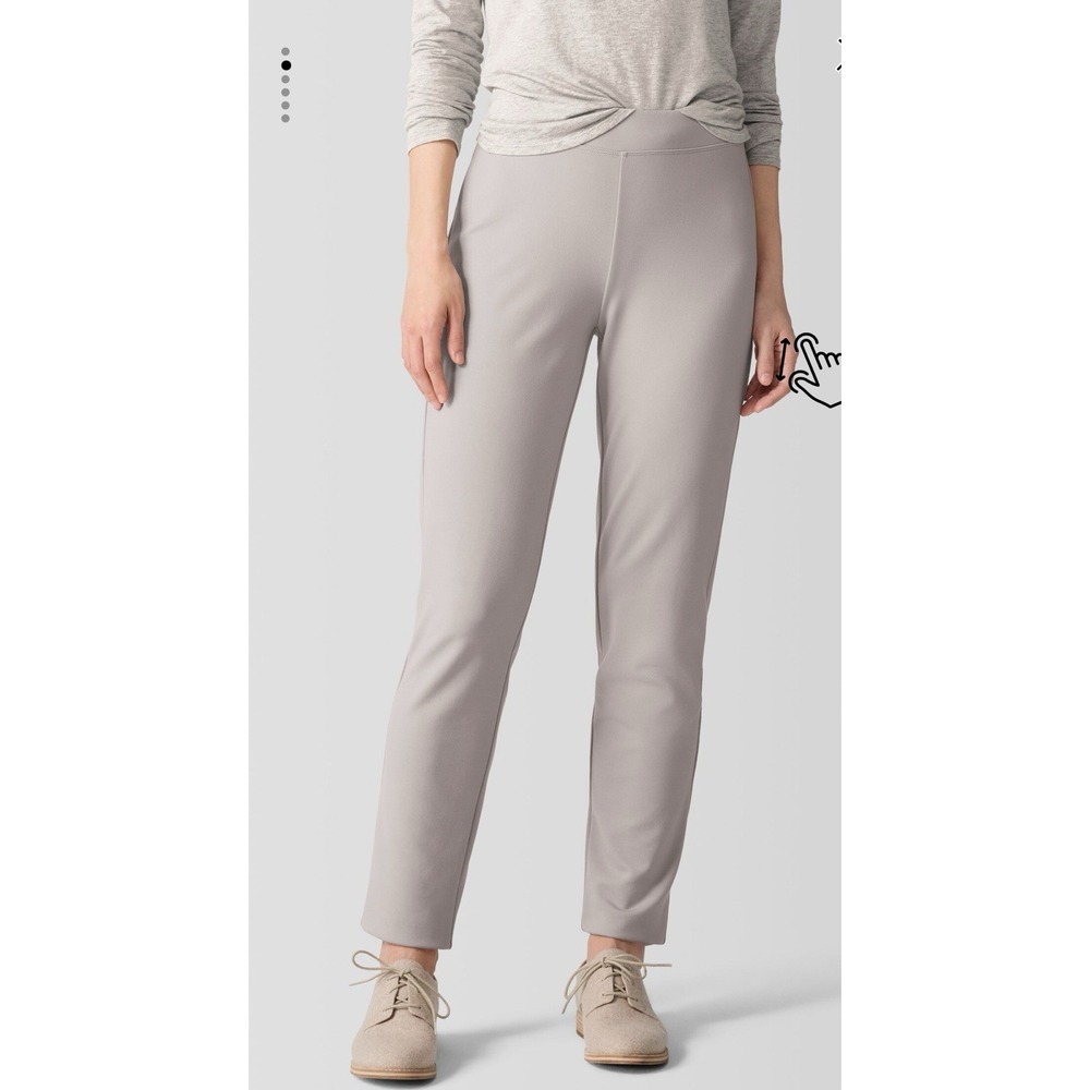 Eileen Fisher Washable Flex Ponte Slim Fit Pant Ankle Length Dove Gray XL